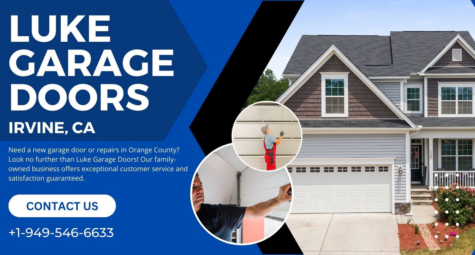 Trust the experts at Luke Garage Doors for all your residential or commercial garage door needs in Irvine, CA. Enjoy transparent pricing, honest advice, and professional expertise that puts your mind at ease. Contact us today!